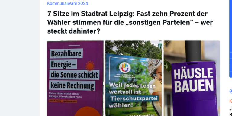Mehrere Wahlplakate von kleinen Parteien.