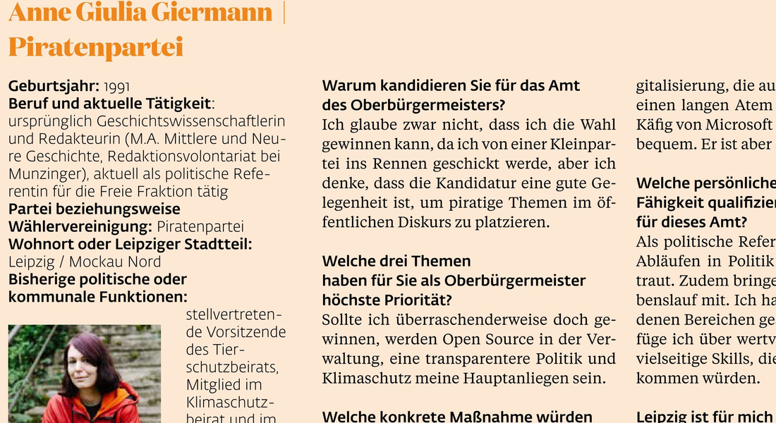 Auszug aus dem Artikel des Top-Magazins mit Foto von Anne